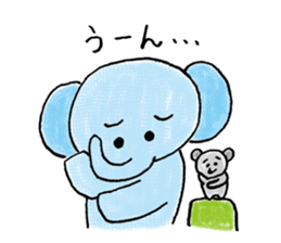 Daily life of an elephant and the mouse sticker #12871146