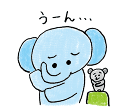 Daily life of an elephant and the mouse sticker #12871146