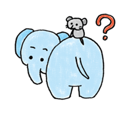 Daily life of an elephant and the mouse sticker #12871147