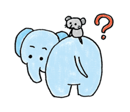 Daily life of an elephant and the mouse sticker #12871147