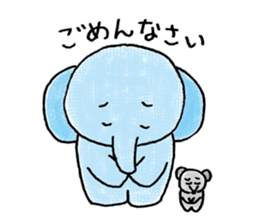 Daily life of an elephant and the mouse sticker #12871148
