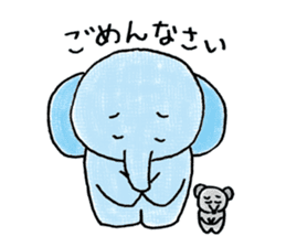Daily life of an elephant and the mouse sticker #12871148