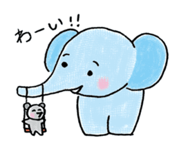 Daily life of an elephant and the mouse sticker #12871149
