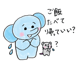 Daily life of an elephant and the mouse sticker #12871151