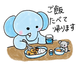 Daily life of an elephant and the mouse sticker #12871152