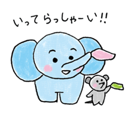 Daily life of an elephant and the mouse sticker #12871153