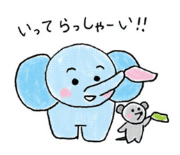 Daily life of an elephant and the mouse sticker #12871153