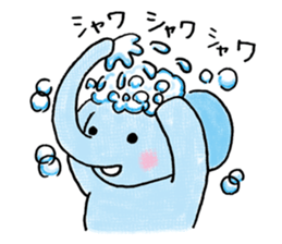 Daily life of an elephant and the mouse sticker #12871155