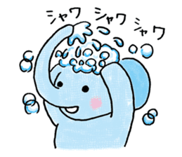 Daily life of an elephant and the mouse sticker #12871155