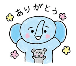 Daily life of an elephant and the mouse sticker #12871156