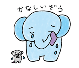 Daily life of an elephant and the mouse sticker #12871157