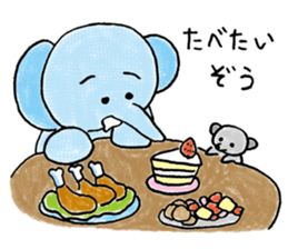 Daily life of an elephant and the mouse sticker #12871161
