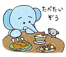 Daily life of an elephant and the mouse sticker #12871161