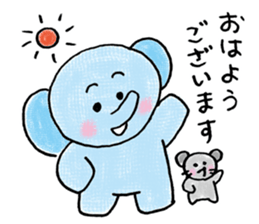 Daily life of an elephant and the mouse sticker #12871164
