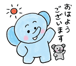 Daily life of an elephant and the mouse sticker #12871164