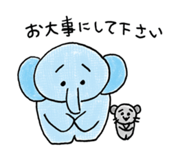 Daily life of an elephant and the mouse sticker #12871169