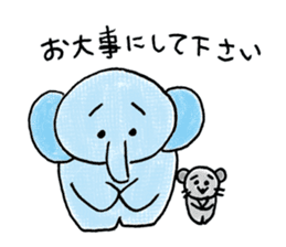 Daily life of an elephant and the mouse sticker #12871169
