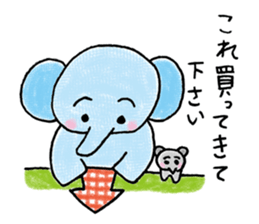 Daily life of an elephant and the mouse sticker #12871173