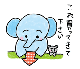 Daily life of an elephant and the mouse sticker #12871173