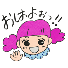 hair pink girl sticker
