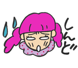 hair pink girl sticker sticker #12871310