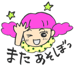 hair pink girl sticker sticker #12871322