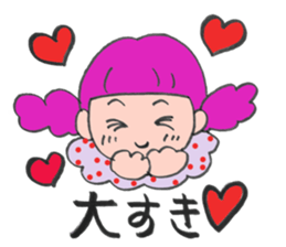 hair pink girl sticker sticker #12871325