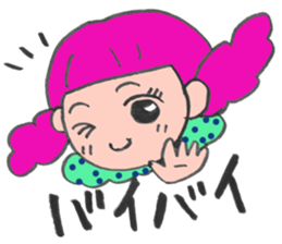 hair pink girl sticker sticker #12871331