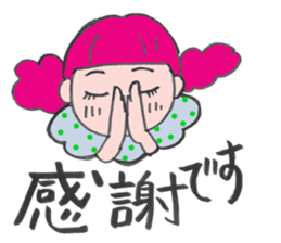 hair pink girl sticker sticker #12871332