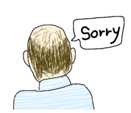 Back shot of bald head man sticker #12874748