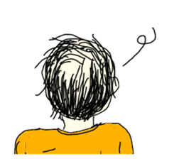 Back shot of bald head man sticker #12874754