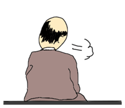 Back shot of bald head man sticker #12874774