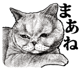 Drawing a merci cat sticker #12875003