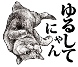 Drawing a merci cat sticker #12875004