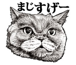 Drawing a merci cat sticker #12875009