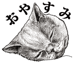 Drawing a merci cat sticker #12875014