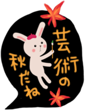 Sticker of rabbit in autumn sticker #12881882
