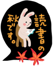 Sticker of rabbit in autumn sticker #12881885