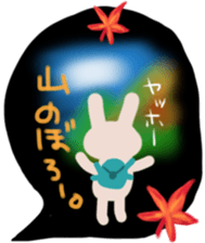 Sticker of rabbit in autumn sticker #12881901