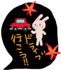 Sticker of rabbit in autumn sticker #12881902