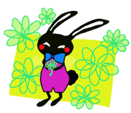 Every day of the cute black rabbit sticker #12881993
