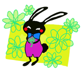 Every day of the cute black rabbit sticker #12881993