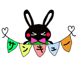 Every day of the cute black rabbit sticker #12882004