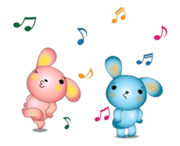 Cheerful, blue rabbit to be happy! ! sticker #12882127