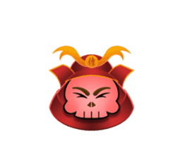Cute Samurai Skull stickers (animated) sticker #12883404