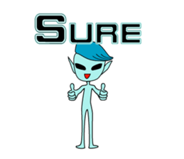 Happy aliens 1 sticker #12886222