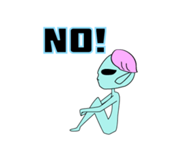 Happy aliens 1 sticker #12886225