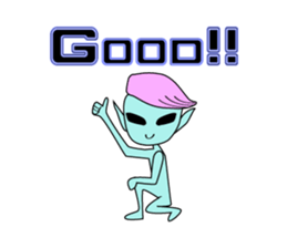 Happy aliens 1 sticker #12886228