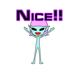 Happy aliens 1 sticker #12886229