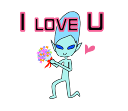 Happy aliens 1 sticker #12886237